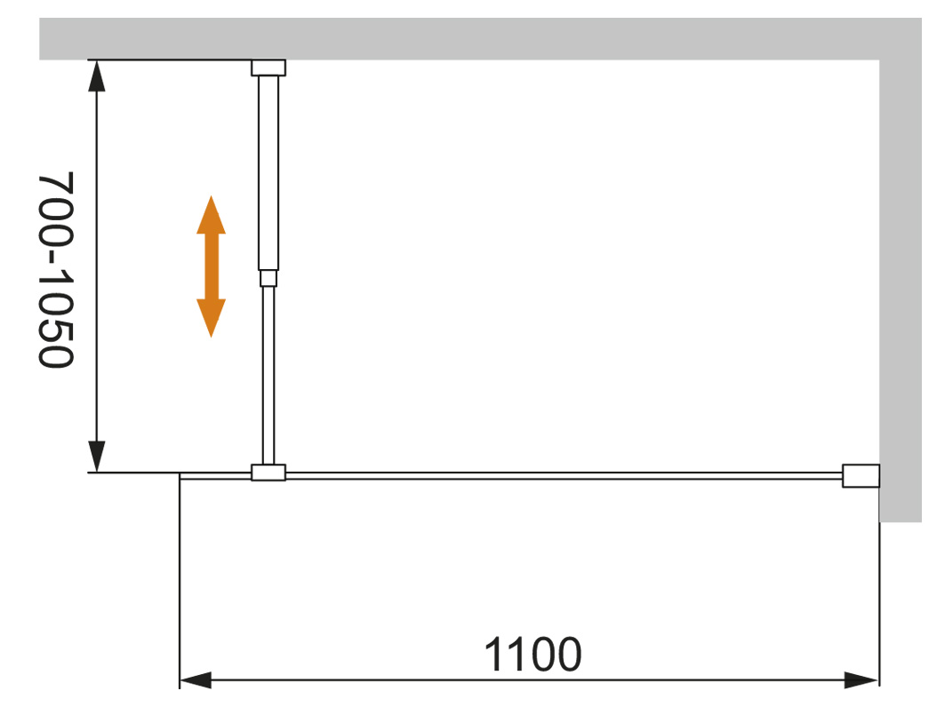 Душевая перегородка CEZARES LIBERTA-L-1-110-BR-NERO