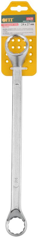 Ключ накидной "Хард" хромированное покрытие 24х27мм FIT 63620