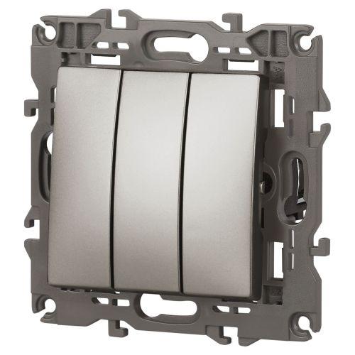 Выключатель 3-кл. Elegance 14-1107-16 250В 10АХ титан Эра Б0065799