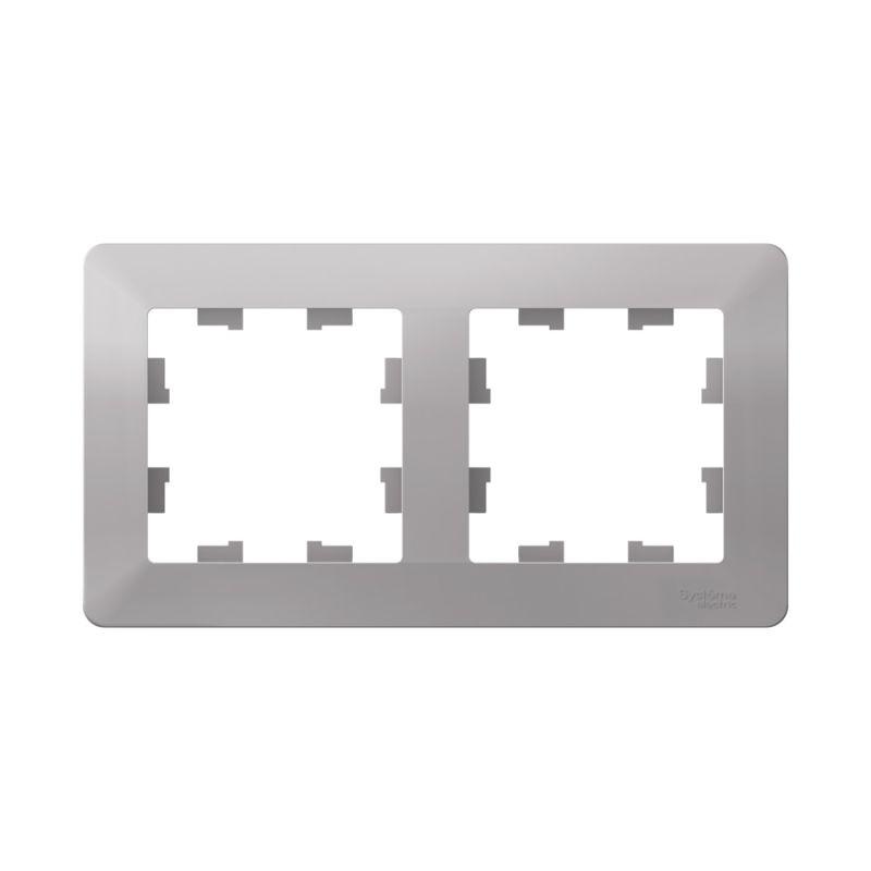 Рамка 2-м AtlasDesign Air алюм./дым. черн. SE ATN220302