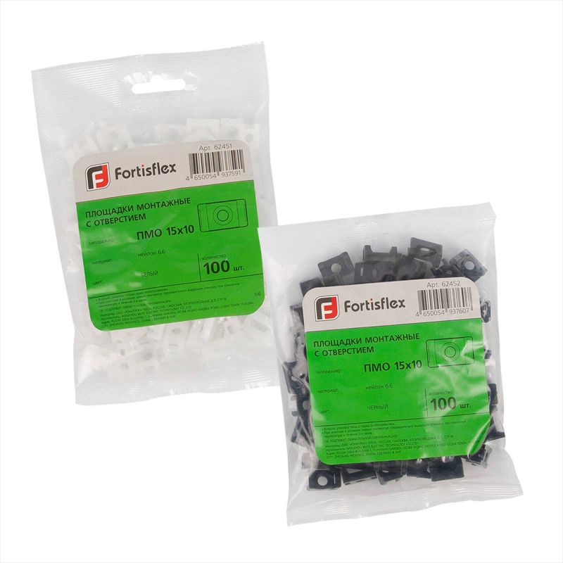Площадка монтажная под винт ПМО 15х10 бел. (уп.100шт) Fortisflex 62451