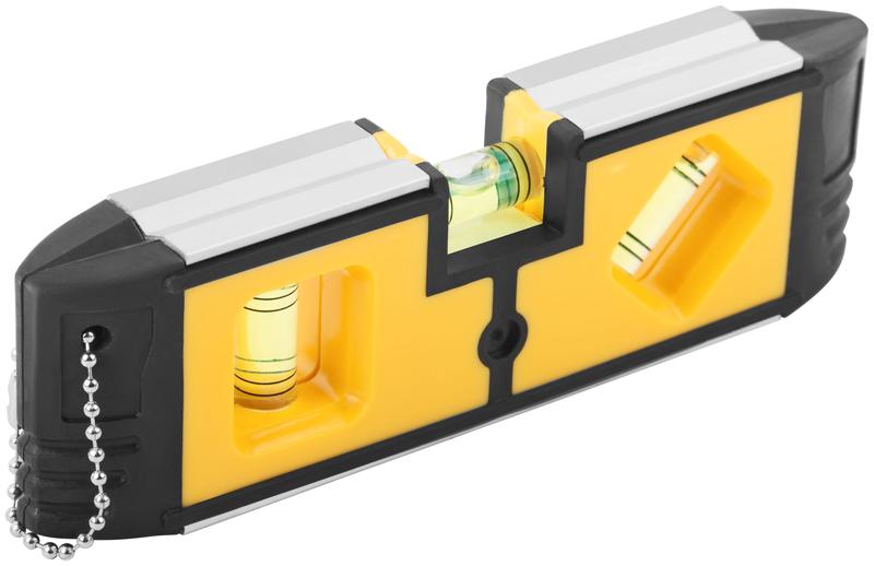 Уровень "Мини" пластиковый 3 глазка магнитный с алюм. рамкой профи 150мм FIT 18607