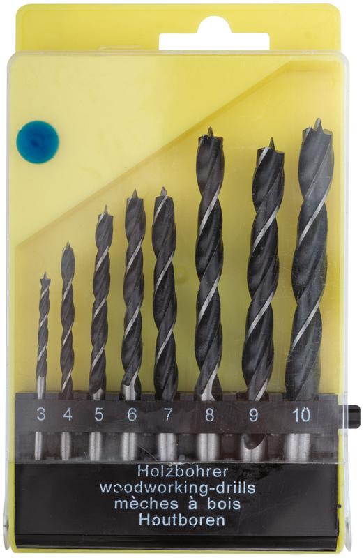 Набор сверл по дереву пластиковый бокс 8шт (3-4-5-6-8-9-10мм) FIT 36103
