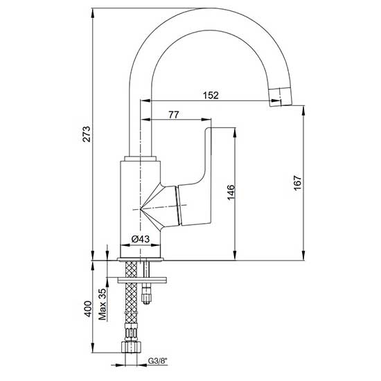 Смеситель ECA Luna 102108953EX для раковины
