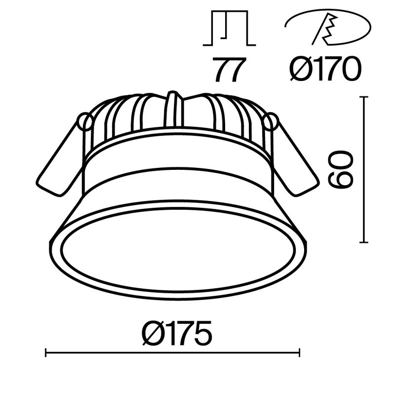 Светильник Okno 24Вт 3000-4000-6000К IP44 100град. встраив. Maytoni DL055-24Вт3-4-6K-W