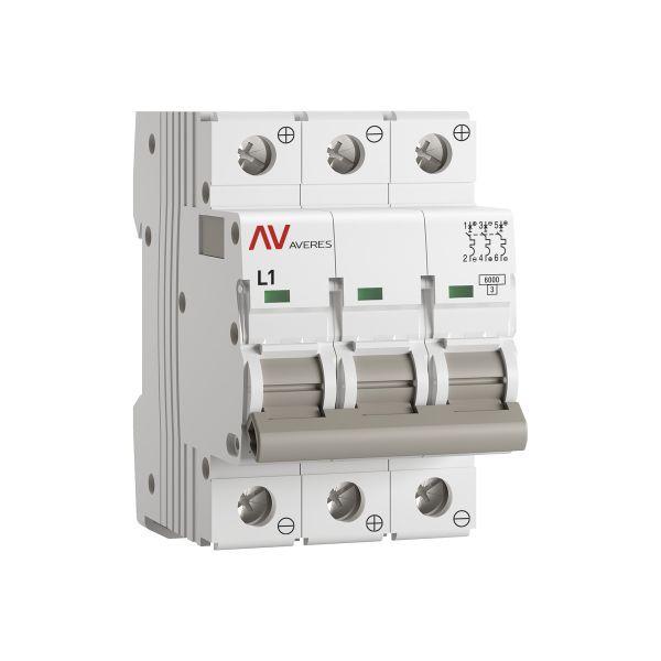 Выключатель автоматический модульный 3п L 1А 6кА AV-6 DC AVERES EKF mcb6-DC-3-01L-av