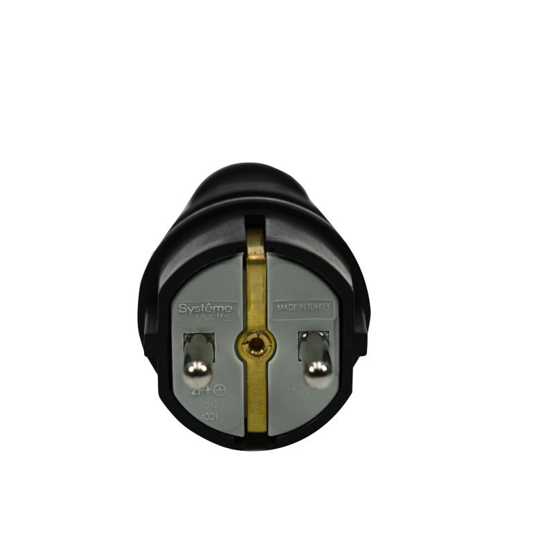 Вилка прямая MultiSet 16А 250В IP44 с заземл. каучук черн. SE MST4001BK