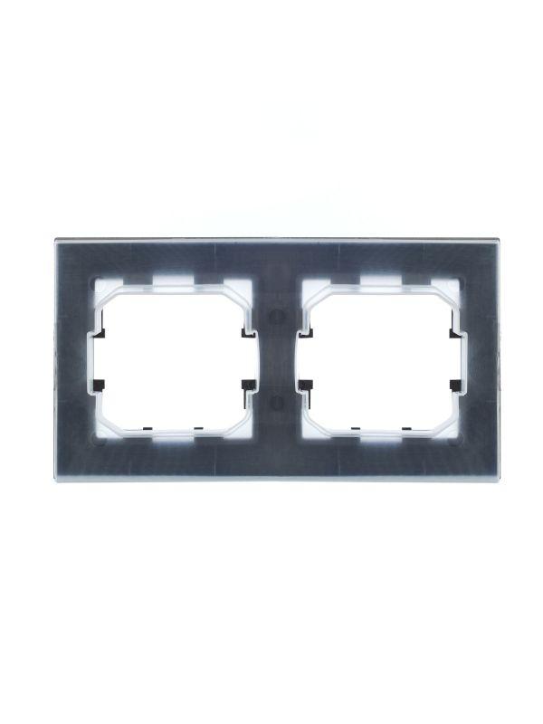 Рамка 2-м IP44 BRITE РУ-2-БрС-44 сталь IEK BR-M22-44-K46