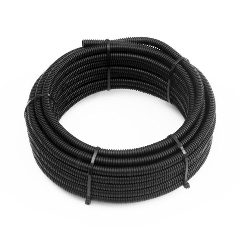 Труба гофрированная ПА dвн 7.0мм dнар 10.0мм негорючая (HF) стойкая к УФ разрезная черн. (уп.10м) Промрукав PR02.0324