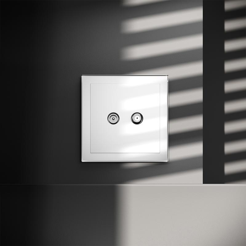 Розетка телевизионная оконечная TV + SAT 2-м СП S70 механизм бел. глянцевый Voltum VLS060401