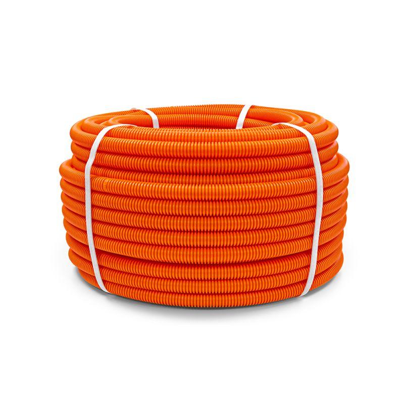 Труба гофрированная ПНД тяжелая d20мм с протяжкой 750 Н безгалоген. (HF) с протяжкой (уп.50м) Промрукав PR02.0034