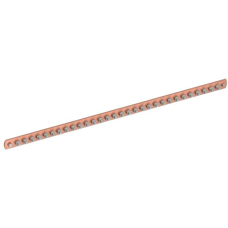 Шина заземляющая главная ГЗШ-30 1200х50х5мм 30 подключений М6(М8) без корпуса TVENKOM БП-00015475