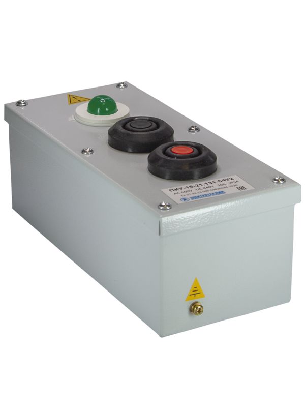 Пост кнопочный ПКУ-15-21.131-54У2 (1хСКЛ11 зел. 220В + 1хВК30-10-11110-54(1з+1р) черн. + 1хВК30-10-11110-54(1з+1р) красн. + PG-19) пост управления Электротехник ET054782