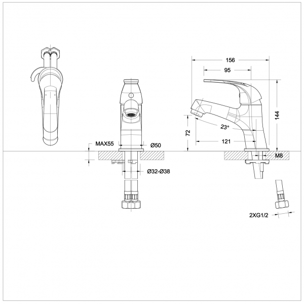 Смеситель для умывальника Bravat Fit (F1135188CP-RUS)