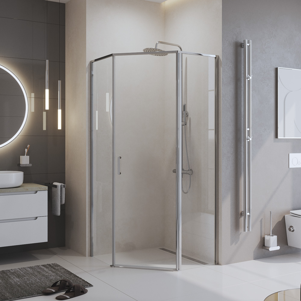 Душевой уголок BelBagno UNO-195-P-1-90-C-Cr