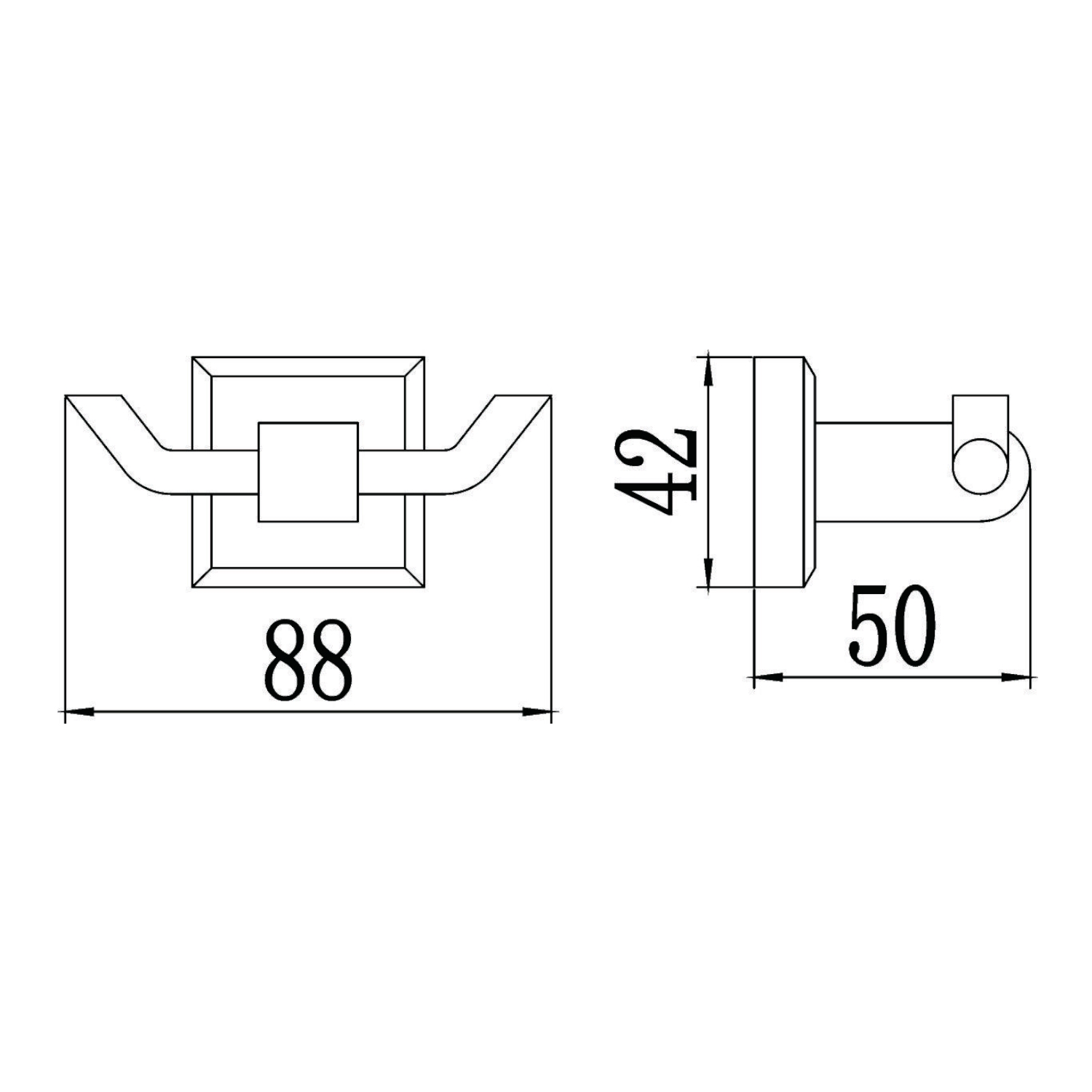 Крючок для ванной комнаты Savol S-009554, хром