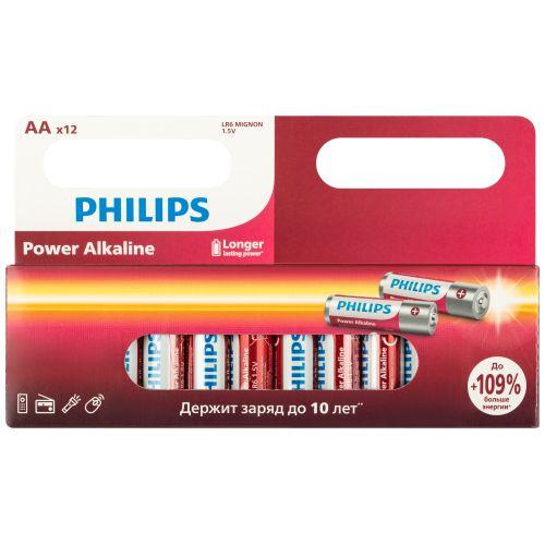Элемент питания алкалиновый AA/LR6 1.5В Power (блист. 12шт) Philips Б0064661