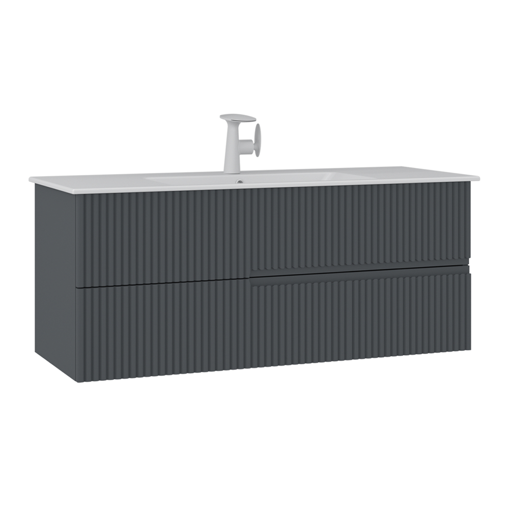 Тумба с раковиной ORKA Moonlight 120 подвесная, антрацит матовый