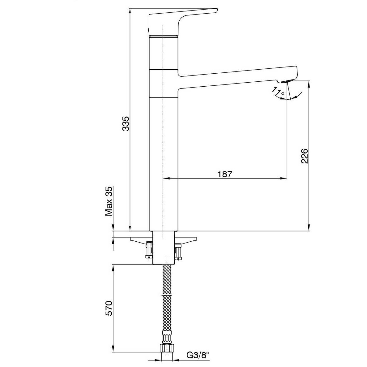 Смеситель ECA Luna 102108949EX для раковины