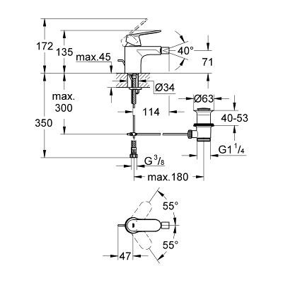 Смеситель Grohe Eurosmart Cosmopolitan 32839000 для биде