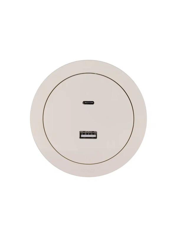 Розетка 1-м СП OSEN TC+ USB разъем механизм сл. кость LEZARD 743-9088-192TC