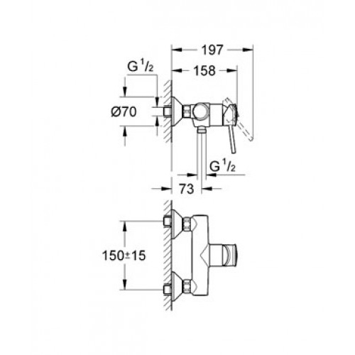 Смеситель Grohe BauClassic 32867000 для душа