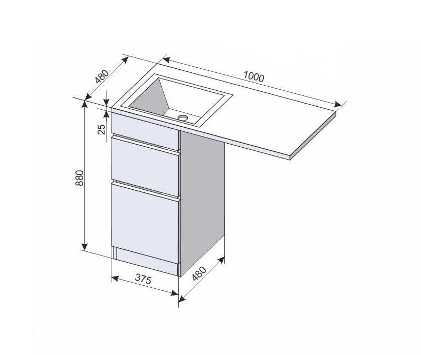 Тумба напольная "Даллас 100", Люкс белая, PLUS