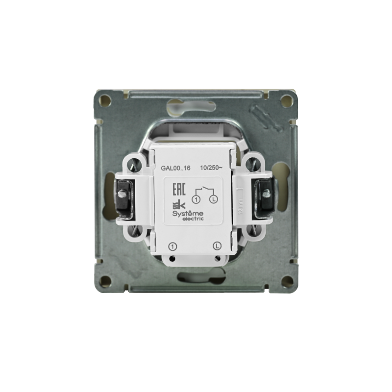 Выключатель кнопочный 1-кл. ArtGallery 10А с подсветкой механизм шампань SE GAL000516