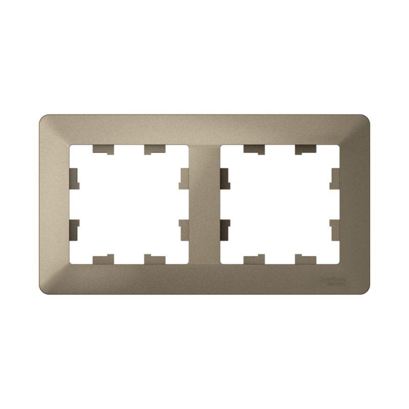 Рамка 2-м AtlasDesign Air шампань/дым. черн. SE ATN220502