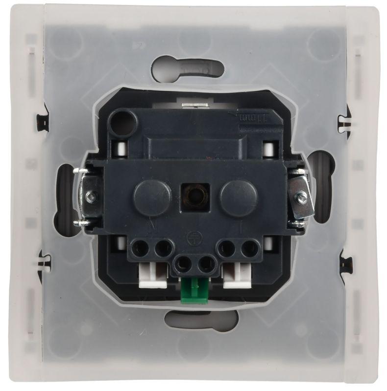 Розетка СП FORTE&PIANO16А IP44 FP219 с заземл. защ. шторки с крышкой безвинт. крепл. бел. IEK FP-R16-16-1-44-K01