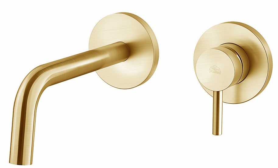 Смеситель для раковины Paffoni LIGHT LIG006HGSP70 встраиваемый Золото медовое брашированное