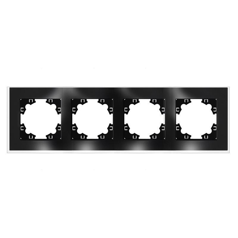 Рамка 4-м Афина стеклянная графит UNIVersal 2257