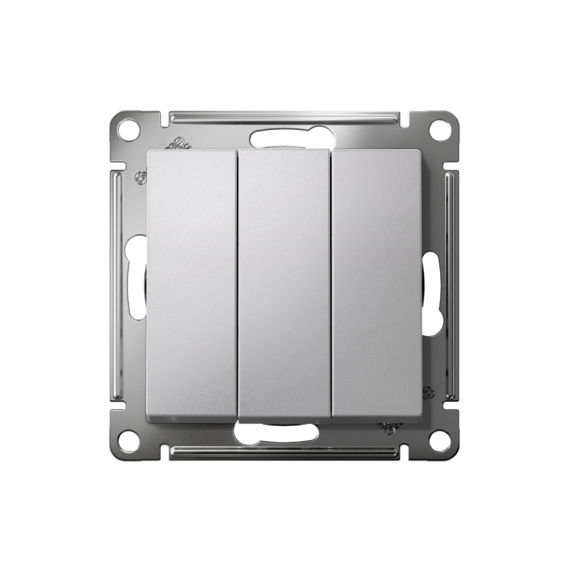 Выключатель 3-кл. СП AtlasDesign 10А IP20 (сх. 1+1+1) 10AX механизм алюм. SE ATN000331