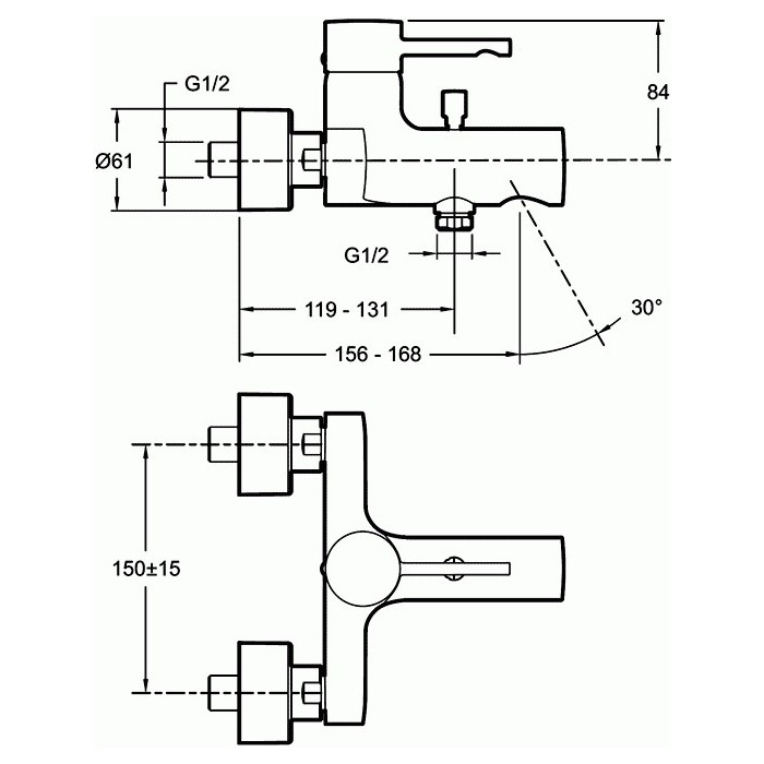 Смеситель Jacob Delafon Cuff E45532-CP для ванны