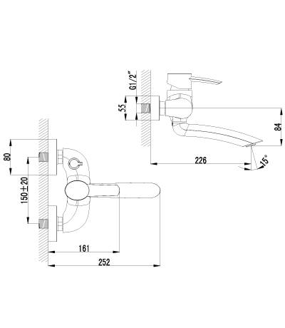 Смеситель для ванны Lemark Atlantiss (LM3214C)