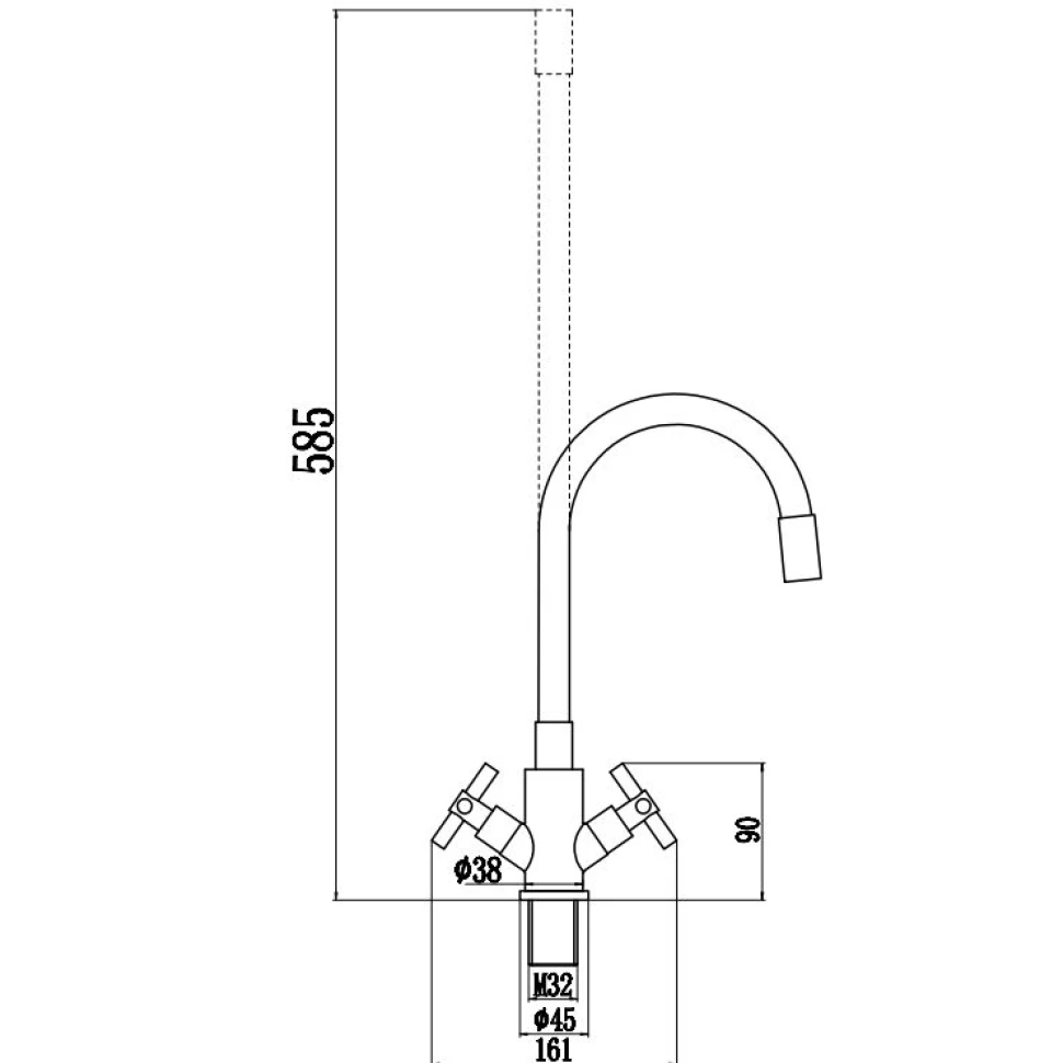 Смеситель для кухни Fmark FS8442H-02, черный