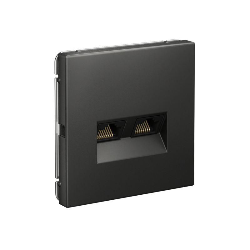 Розетка компьютерная 2-м ArtGallery RJ45 + RJ45 кат.5E механизм базальт SE GAL001485