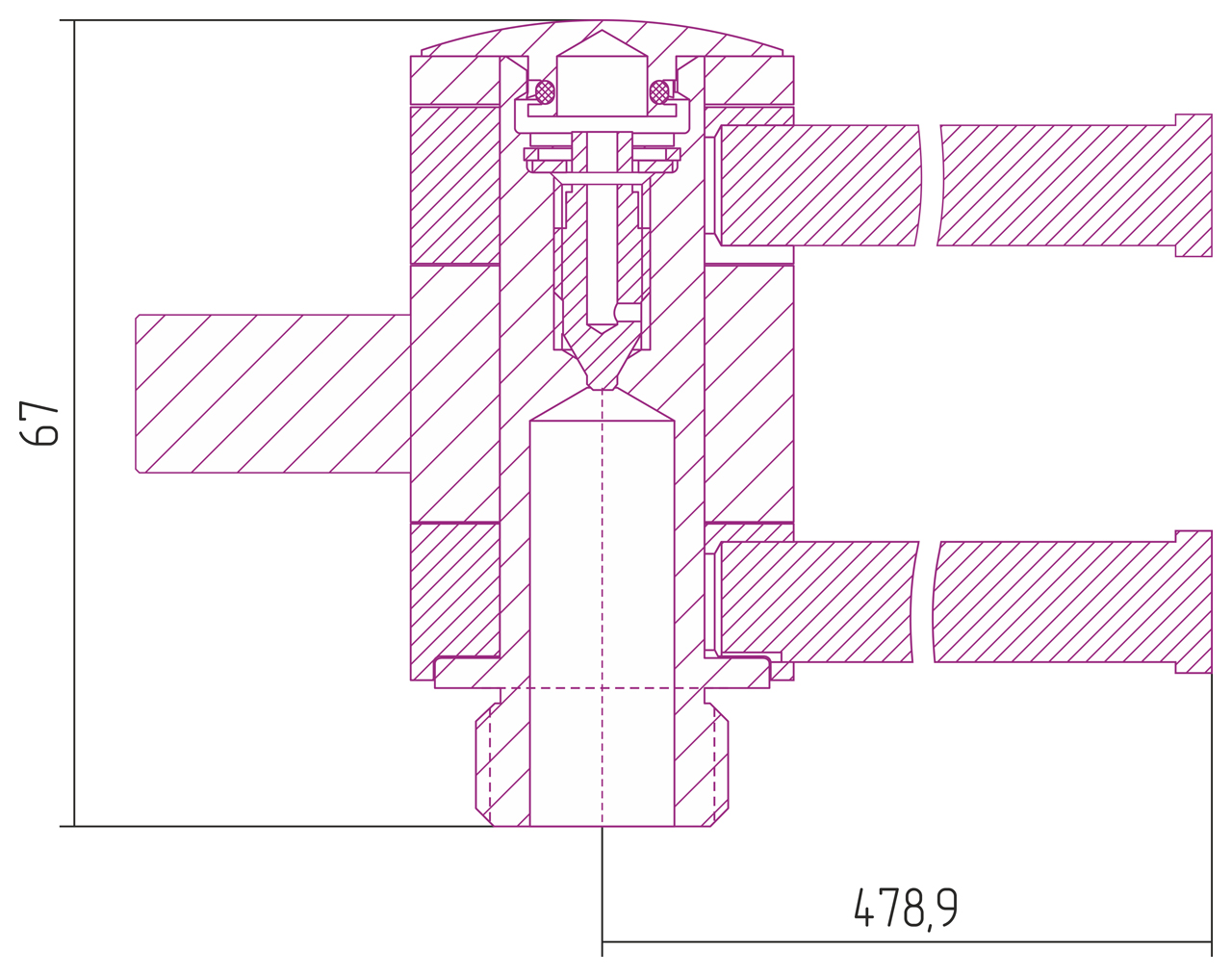 Полотенцедержатель 360 для ДР "СУНЕРЖА" / L 500х2 (Золото) 03-2003-0500