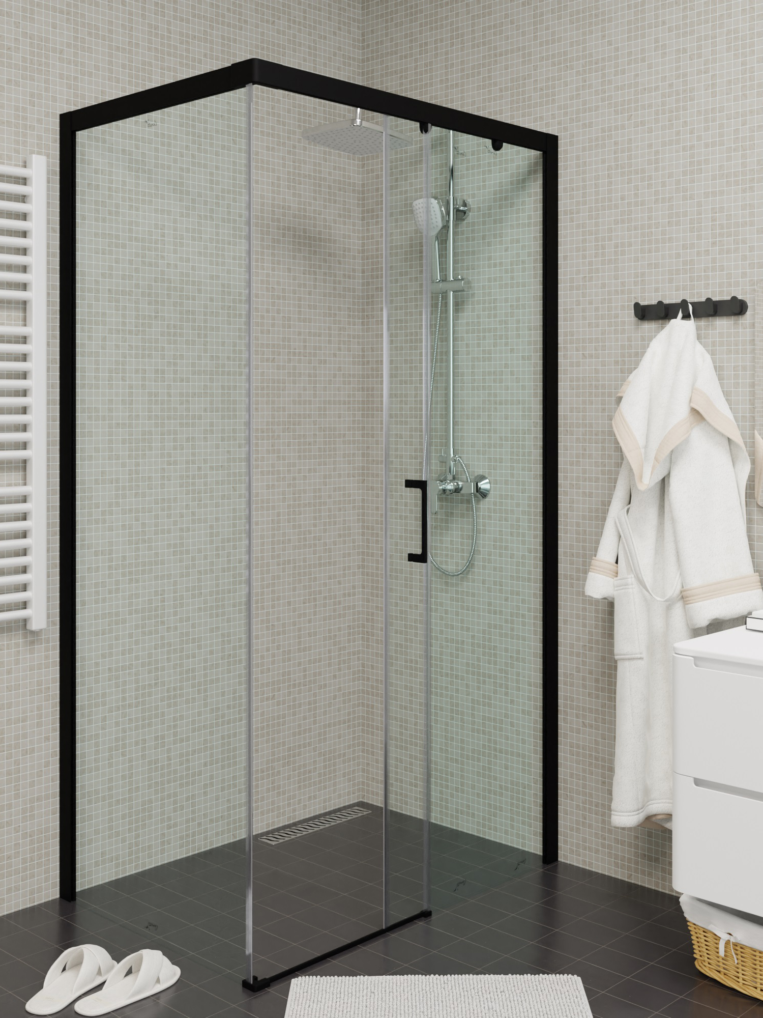 Ограждение VITO110B-R душевое Ceruttispa без поддона (80x110x195)