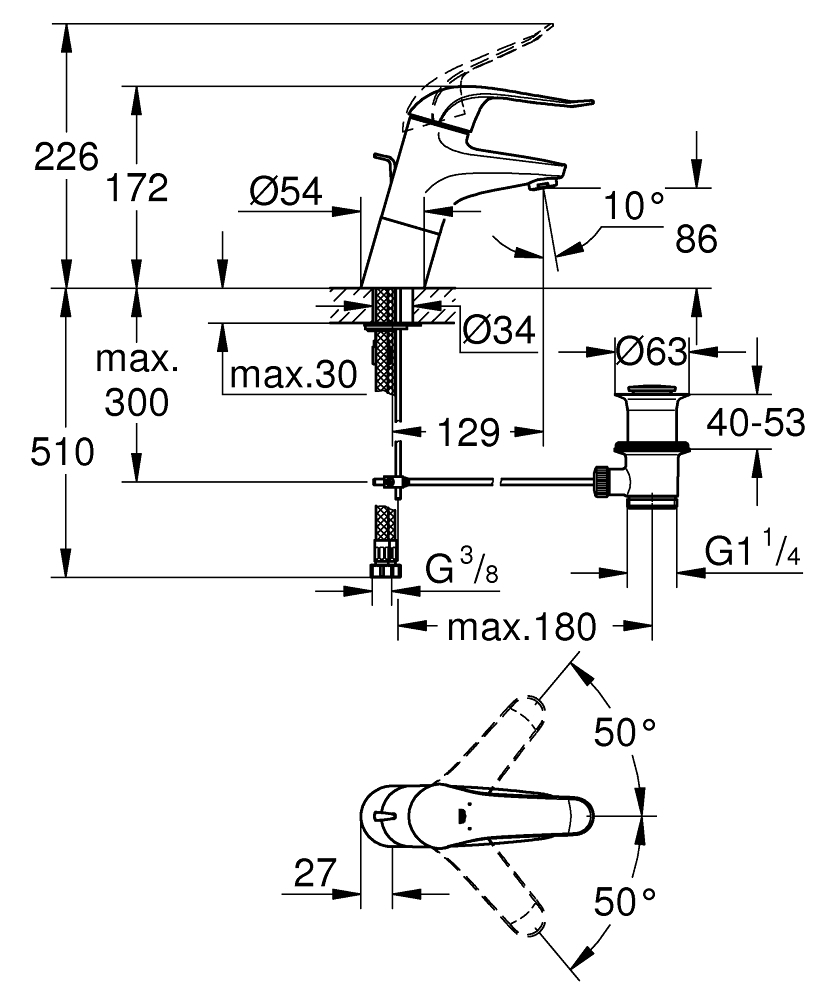 Смеситель Grohe Euroeco Special 32766000 для раковины