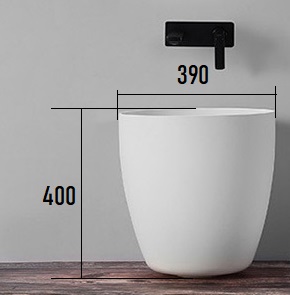 Раковина чаша круглая Corian белая d39 h40