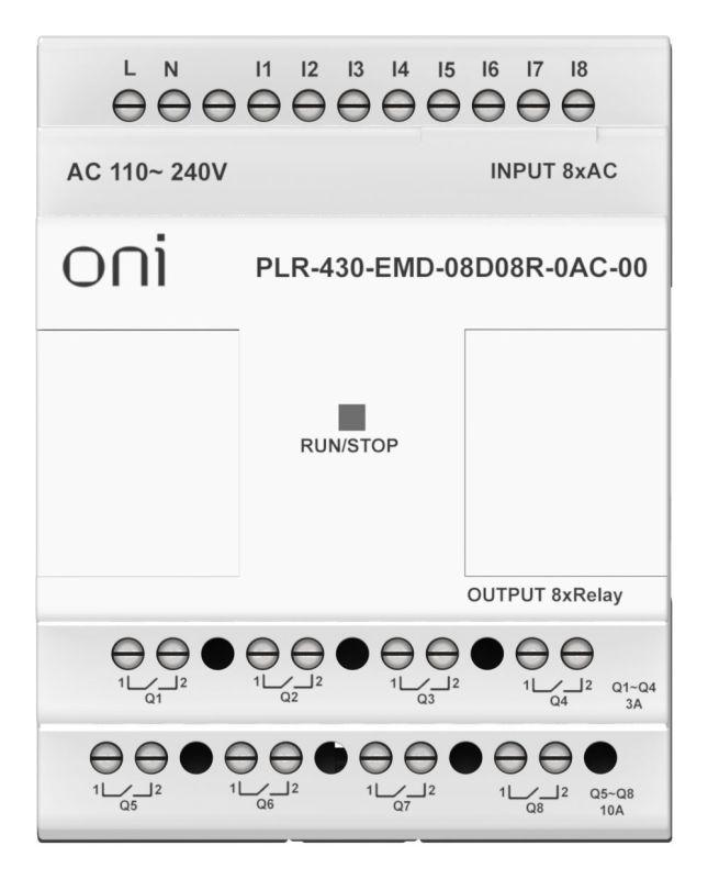 Модуль расширения входов выходов ПЛК 430 8 DI 8 RO 220В AC ONI PLR-430-EMD-08D08R-0AC-00