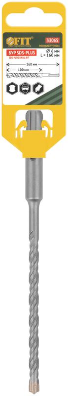 Бур по бетону SDS-PLUS профи крестообразная вставка двойная спираль 6х160мм FIT 33065