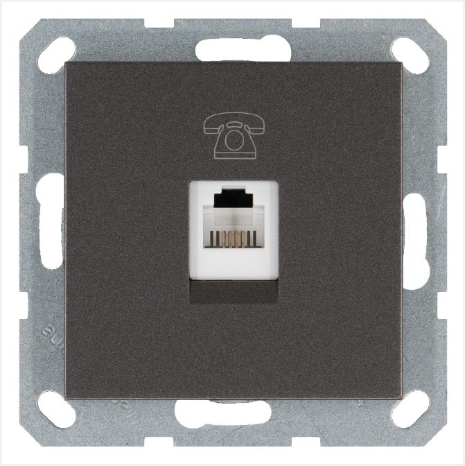 Розетка телефонная 1-м RJ11 механизм мокко JasmartG6101Z