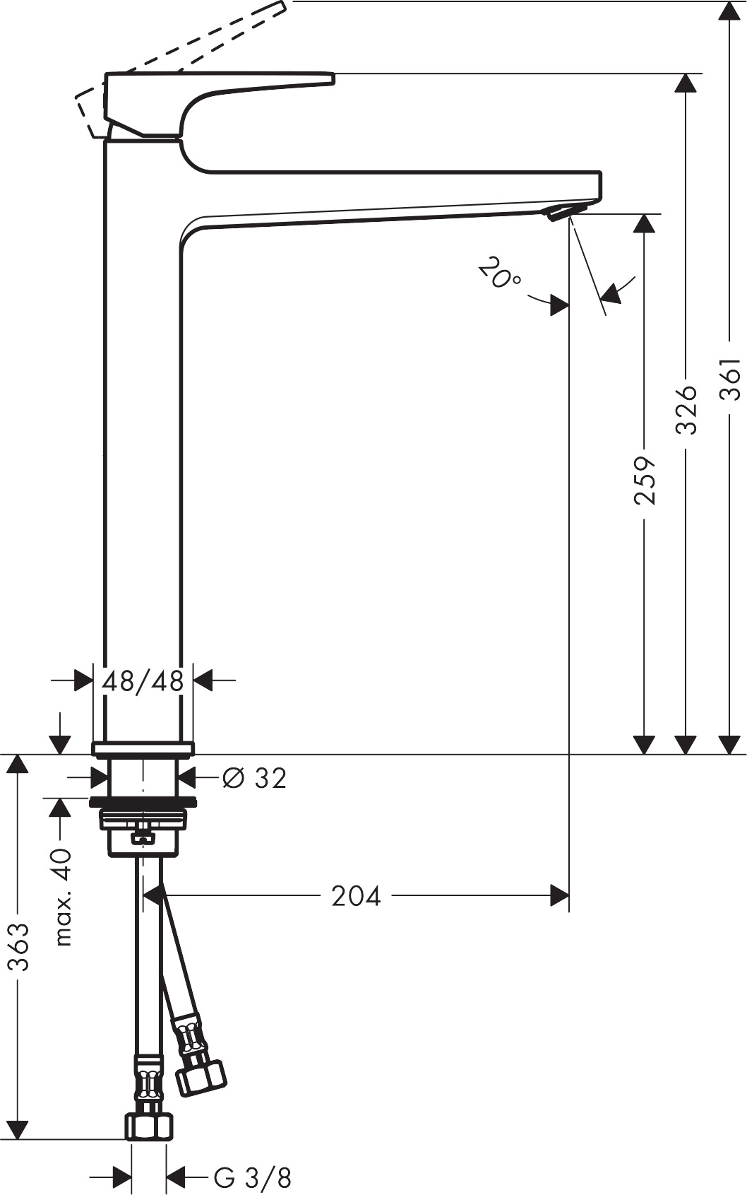 Смеситель Hansgrohe Metropol 74512000 для раковины