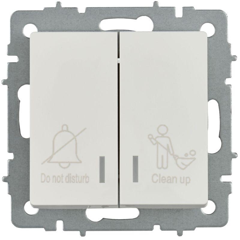 Выключатель 2-кл. BRITE 10А ВС10-2-9-БрБ для отелей с индик. механизм бел. IEK BR-V20-2-10-K01