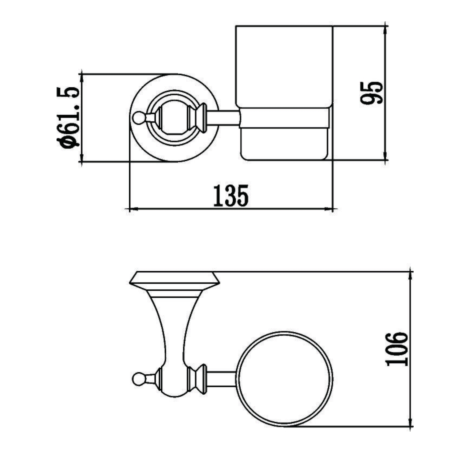 Стакан для ванной комнаты Savol S-06958W, белый