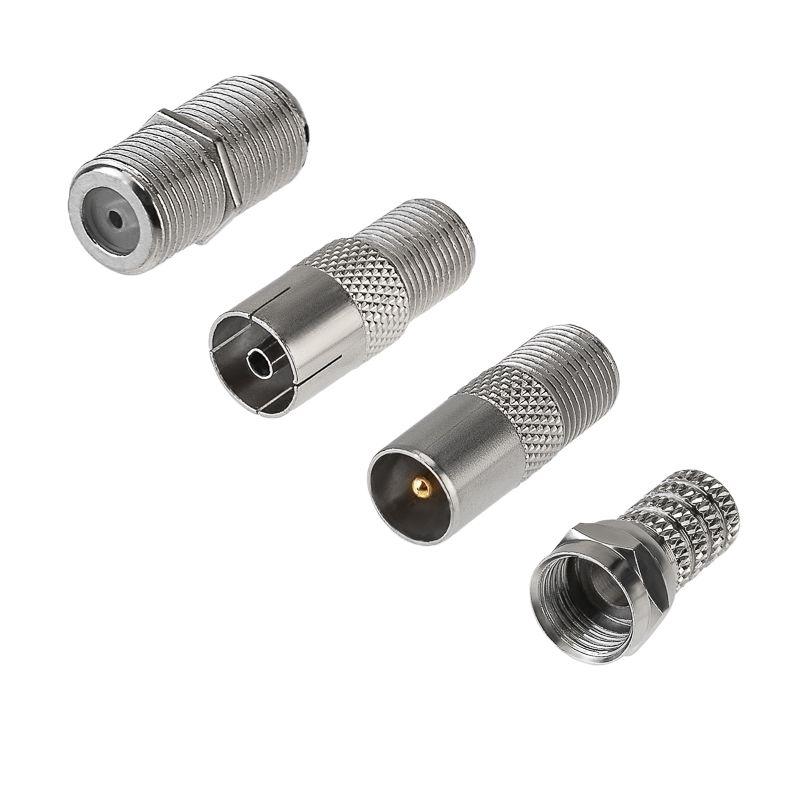 Набор антенный №10 (кабель RG-6U 5м; штекер F 4шт; бочка 1шт; переходник гнездо F - штекер TV 2шт; переходник гнездо F - гнездо TV 1шт) Rexant 06-3089