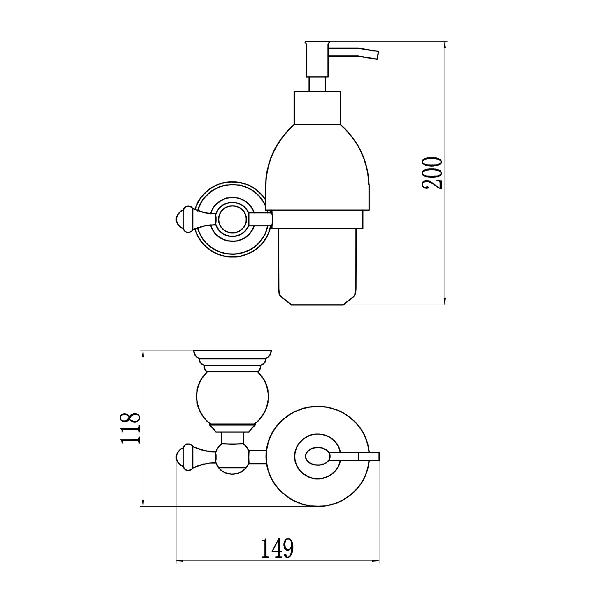 Дозатор жидкого мыла Savol S-005731B, золото