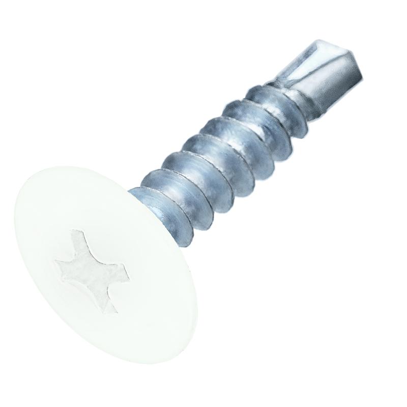 Саморез металл-металл 4.2х16 прессшайба сверло RAL 9003 сигнальный бел. (европодвес) (уп.35шт) СТРОЙМЕТИЗ 253019135